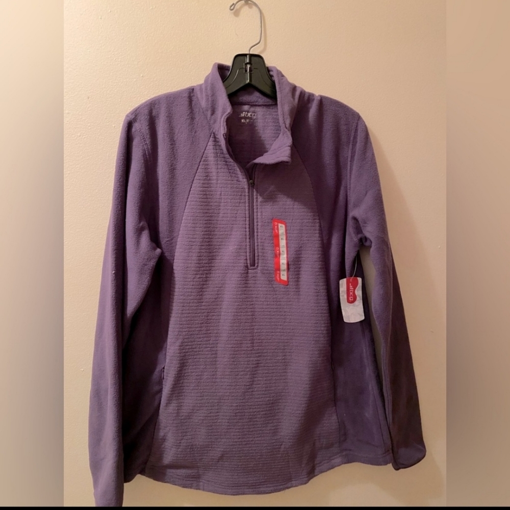 BCG brand women's microfleece top with 1/2 zipper, purple size XL